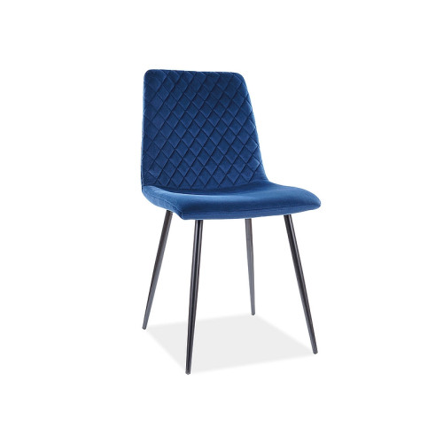 Upholstered chair IRIS blue velvet and black 46x42x84 DIOMMI IRYSVCGR