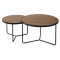 Set of coffee tables ITALIA II top MDF and dark walnut veneer and black matte metal frame 80x50/60x45cm DIOMMI ITALIAORC