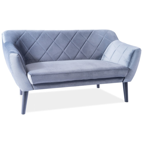 Two-seater sofa Karo2 140x75x76 velvet color grey bluvel 14 DIOMMI KARO2V14W