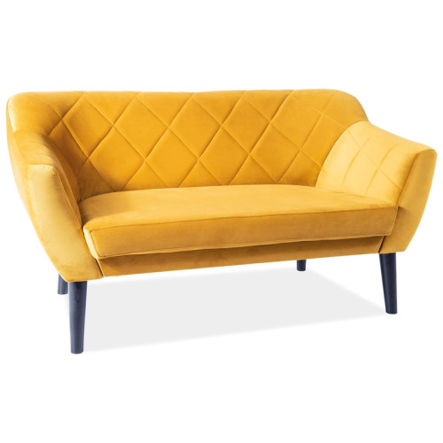 Two-seater sofa Karo2 140x75x76 velvet color curry bluvel 68 DIOMMI KARO2V68W