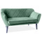 Two-seater sofa Karo2 140x75x76 velvet color green bluvel 78 DIOMMI KARO2V78W