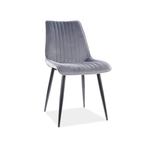 Upholstered chair KIM gray velvet and black mat 47x42x88 DIOMMI KIMVCSZ