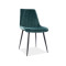 Upholstered chair Kim green velvet and black mat 47x42x88 DIOMMI KIMVCZ