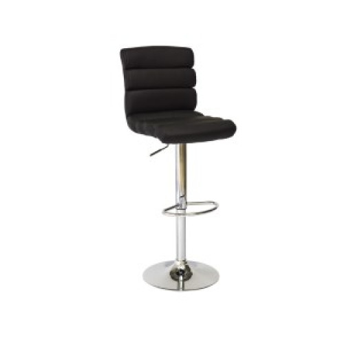 Upholstered bar stool C-617 42x42x99 metal chrome base/black leatherетте DIOMMI KROC617