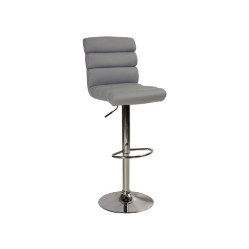Upholstered bar chair C-617 42x42x99 metal chrome base/gray eco leather DIOMMI KROC617S