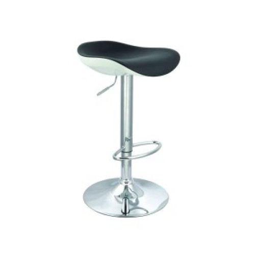 Upholstered bar chair C-631 44x40x65 metal chrome base/black and white eco leather DIOMMI KROC631