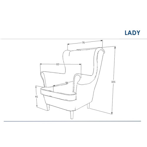 Armchair Lady 56х75х101 Beige Color DIOMMI LADYV28