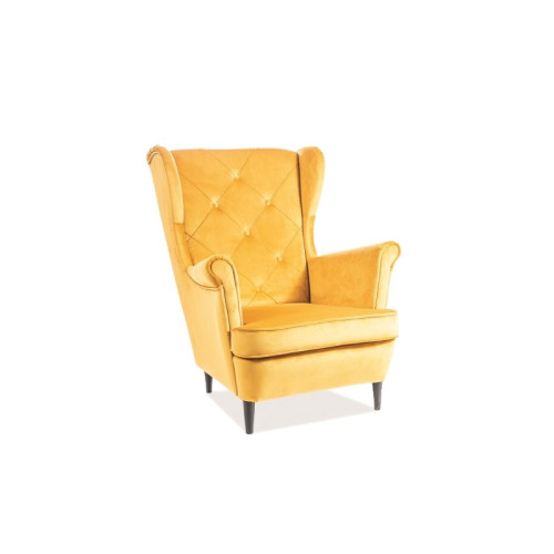 LADY armchair curry velvet and wenge 75x85x101 DIOMMI LADYV68