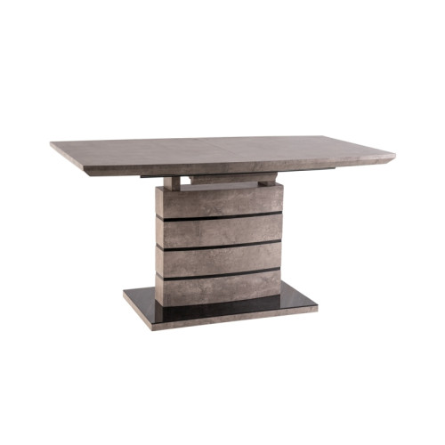 Extendable dining table LEONARDO glass, MDF 140(180)x80x76cm gray, black DIOMMI LEONARDOBT140