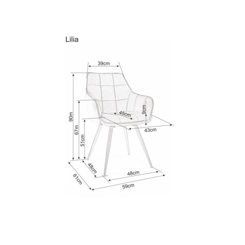 Velvet dining chair Lilia Velvet 45 x 59 x 90 DIOMMI LILIAVCGR