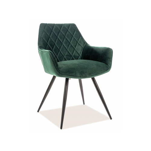 Upholstered chair LINEA green velvet black 59x43x82 DIOMMI LINEAVCZ