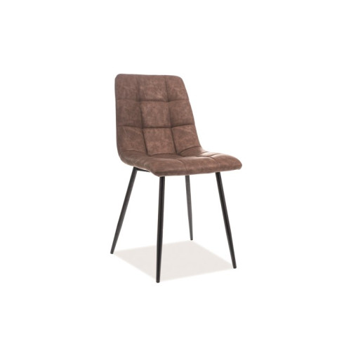 Upholstered chair LOOK brown eco leather black 59x43x82 DIOMMI LOOKCBR