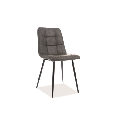Upholstered chair LOOK gray eco leather and black 59x43x82 DIOMMI LOOKCSZ