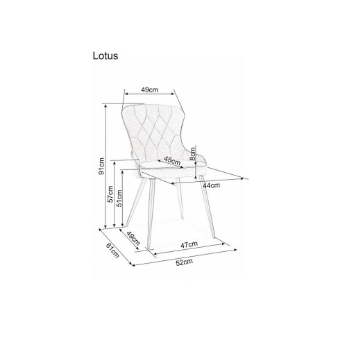 CHAIR LOTUS VELVET BLACK FRAME / BLACK BLUVEL 19 DIOMMI LOTUSVCC