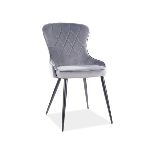 Upholstered chair LOTUS gray velvet black 52x45x91 DIOMMI LOTUSVCSZ