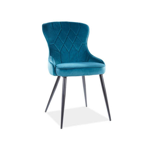 Velvet dining chair Lotus 51 x 52 x 91 Blue Color DIOMMI LOTUSVCTU