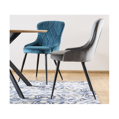 Velvet dining chair Lotus 51 x 52 x 91 Blue Color DIOMMI LOTUSVCTU