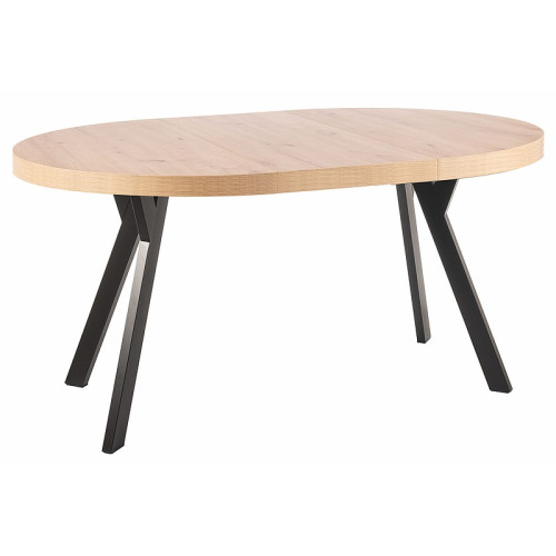 Еxtendable dining table MEDAN of laminated board and metal 100(168)x100x76cm oak/black DIOMMI MEDANDACFI100