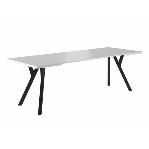 Extending table MERLIN laminated chipboard and metal 90(240)X90 white mat, black mat DIOMMI MERLINBMC90