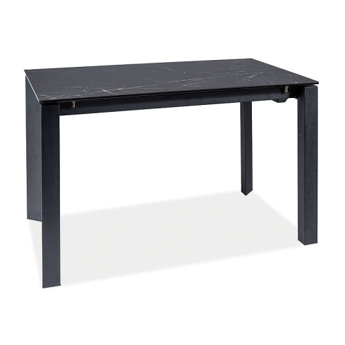 Extendable dining table METROPOL CERAMIC glass, ceramic, metal 120(80)80x76cm marble, black DIOMMI METROPOLCC120