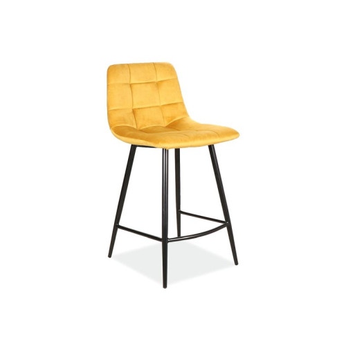 High upholstered bar stool MIla-H 43x40x87 black metal frame/curry velvet bluvel 68 DIOMMI MILAH2VCCU