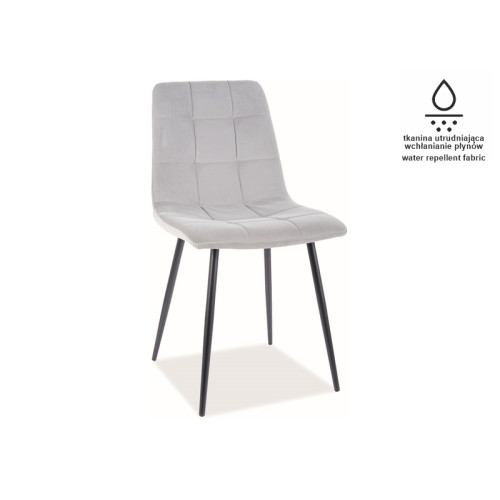 Upholstered chair MIla 45x41x86 black metal frame/grey velvet 85 DIOMMI MILAMVCSZ