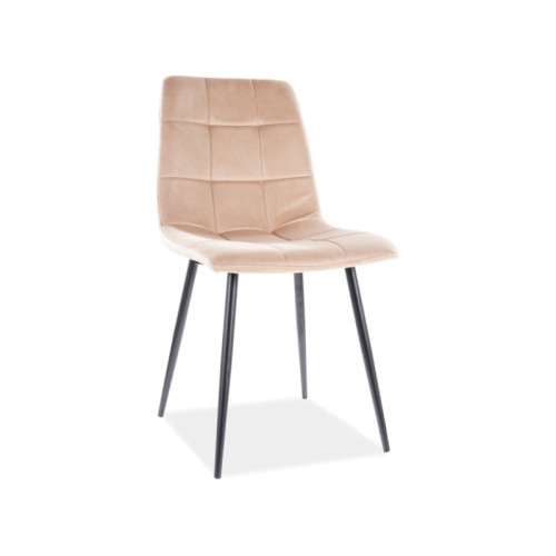 Upholstered chair MLLA beige velvet black 45x41x86 DIOMMI MILAVCBE