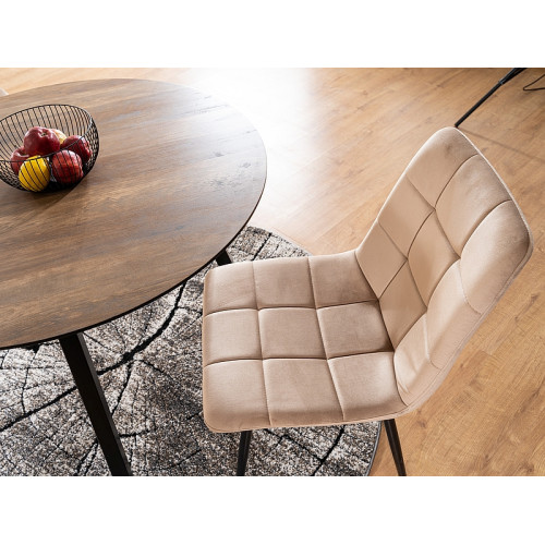 Upholstered chair MLLA beige velvet black 45x41x86 DIOMMI MILAVCBE