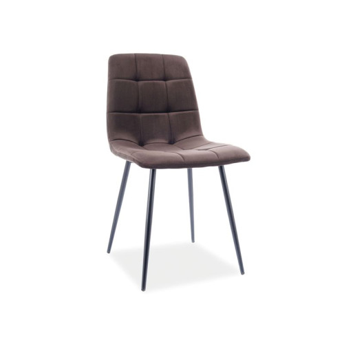 Upholstered chair MIla 45x41x86 black metal frame/brown velvet bluvel 48 DIOMMI MILAVCBR