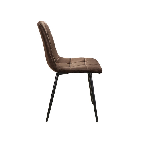 Upholstered chair MIla 45x41x86 black metal frame/brown velvet bluvel 48 DIOMMI MILAVCBR