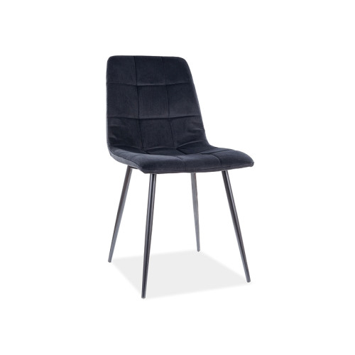 Upholstered chair MLLA black velvet and black 45x41x86 DIOMMI MILAVCC