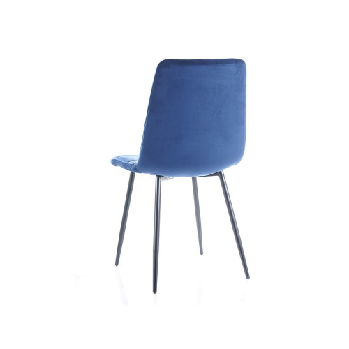Upholstered chair MLLA dark blue velvet and black 45x41x86 DIOMMI MILAVCGR