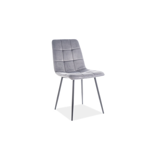 Upholstered chair MLLA gray velvet black 45x41x86 DIOMMI MILAVCSZ
