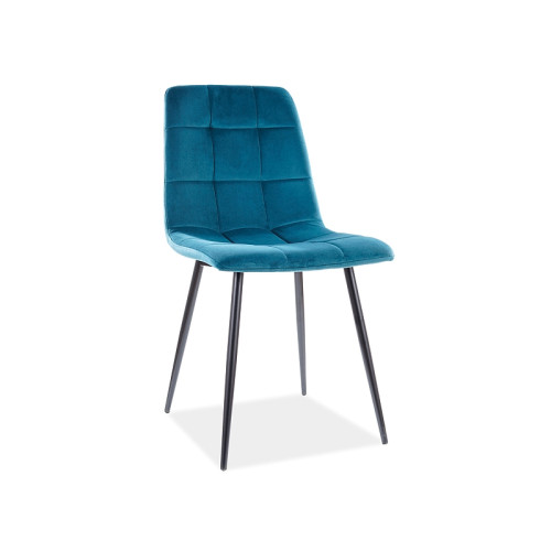 Upholstered chair MIla 45x41x86 black/turquoise velvet DIOMMI MILAVCTU