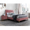 MIRAGE VELVET upholstered bed with gray fabric damask. 90x200 cm. DIOMMI MIRAGEV90AR