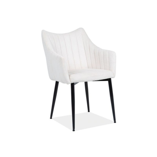 Upholstered chair MONTE rips ecru and black 59x46x87 DIOMMI MONTESCK