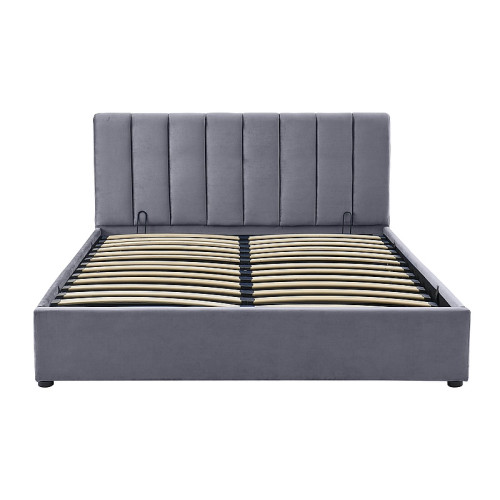 Upholstered bed MONTREAL with gray fabric damask and lifting mechanism. 160x200 DIOMMI MONTREALV160SZ
