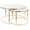 Coffee table set MUSE tempered glass, steel 80x80x45 white marble, gold DIOMMI MUSEMAZL