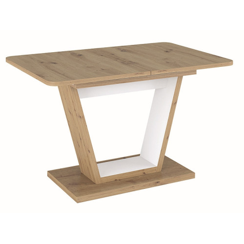 Extendable dining table NIGEL laminated boards 120(160)x80x76cm oak, white matt DIOMMI NIGELDABM120D