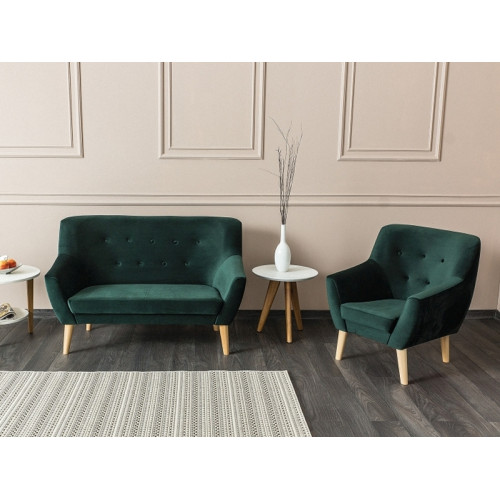 Armchair Nordic1 green velvet and beech 76x75x90 DIOMMI NORDIC1V78
