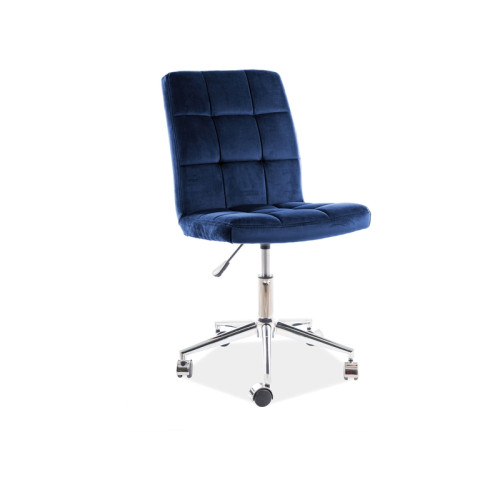 Office chair Q-020 blue velvet and chrome 51x40x87 DIOMMI OBRQ020VGR