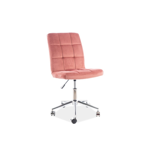 Office chair Q-020 antique pink velvet and chrome 51x40x87 DIOMMI OBRQ020VRA