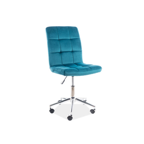 Office chair Q-020 turquoise velvet and chrome 51x40x87 DIOMMI OBRQ020VTR