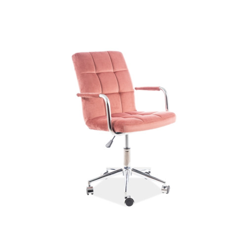 Office chair Q-022 antique pink velvet and chrome 51x40x87 DIOMMI OBRQ022VRA