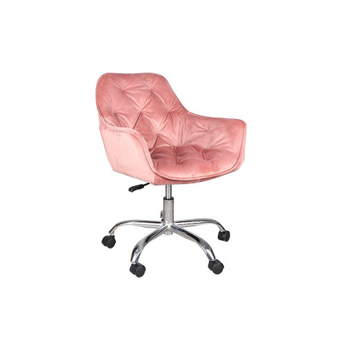 Office chair Q-190 antique pink velvet and chrome 60x44x80 DIOMMI OBRQ190VRA