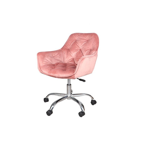 Office chair Q-190 antique pink velvet and chrome 60x44x80 DIOMMI OBRQ190VRA