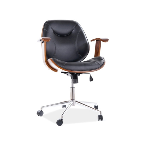 BLACK ECO LEATHER ROLLING CHAIR RODEO DIOMMI OBRRODEOCOR