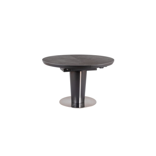 Round extendable table ORBIT CERAMIC MDF top with tempered glass and MDF frame with metal 120(160)x120x76cm DIOMMI ORBITCSZAT120