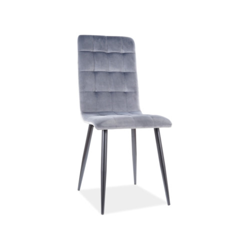 Upholstered chair OTTO gray velvet black 43x38x93 DIOMMI OTTOVCSZ