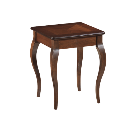 Classic coffee table PADOVA C with MDF top and wooden frame in dark walnut color 45x55x45 DIOMMI PADOVAC